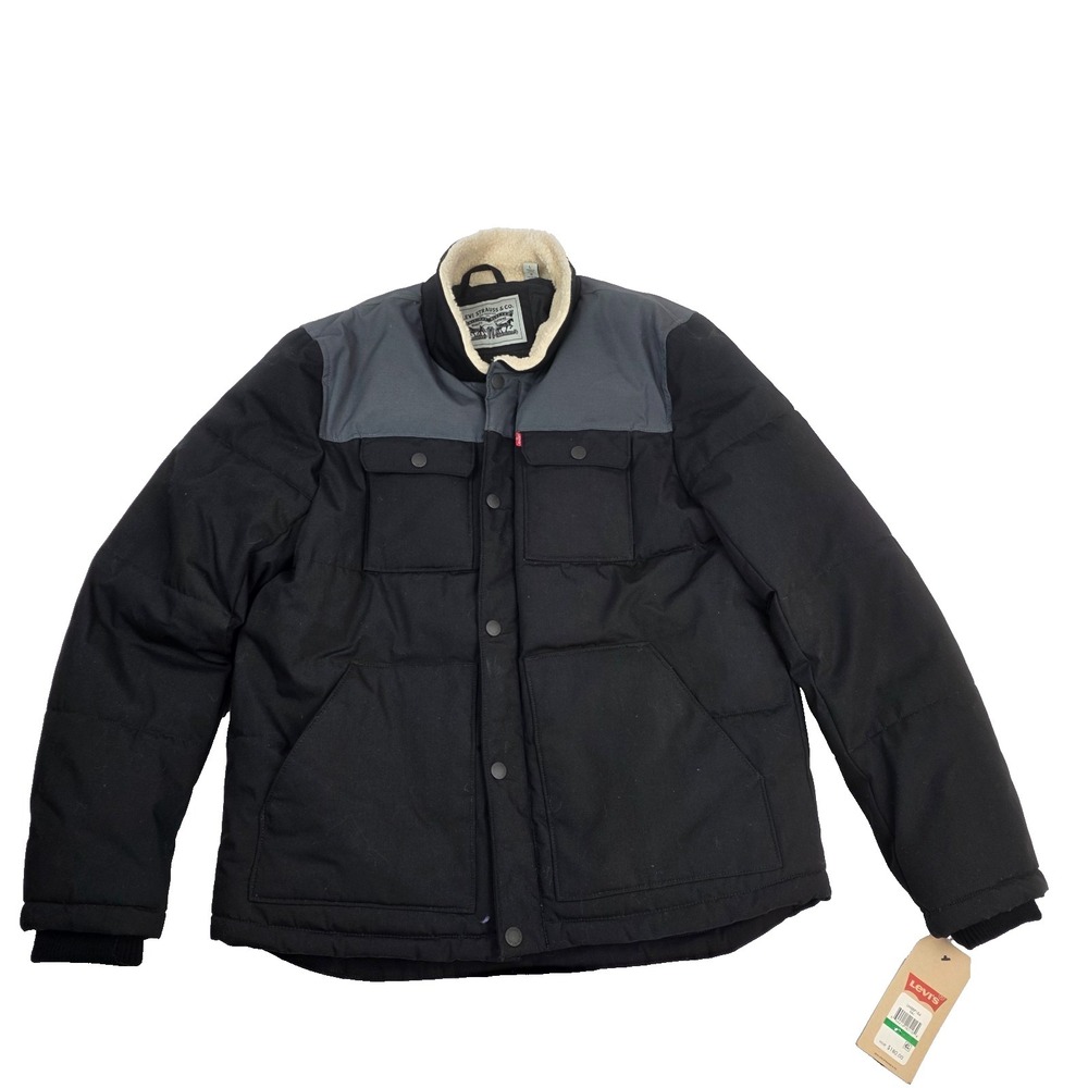 Levi's Men's Quilted Woodsman Ultra Loft Puffer Jacket Two Tone Size Large - NWT